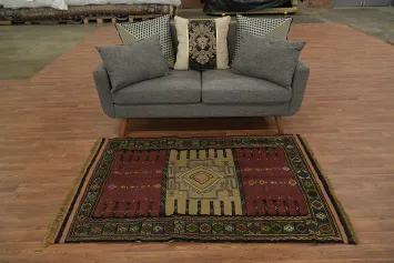 Tribal Sumak Kilim Hand-Woven Persian Area Rug 4x6