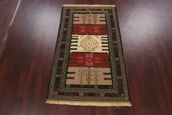 Tribal Sumak Kilim Hand-Woven Persian Area Rug 4x6