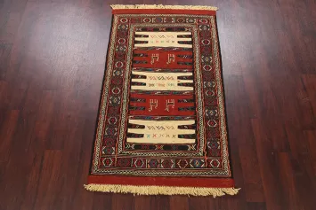 Tribal Sumak Kilim Hand-Woven Persian Area Rug 3x6