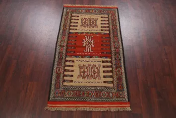 Tribal Sumak Kilim Hand-Woven Persian Area Rug 3x6