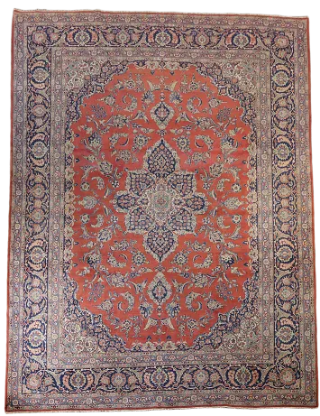 Handcrafted Luxury Kashan Dabir Vegetable Dye Persian Rug 11x14