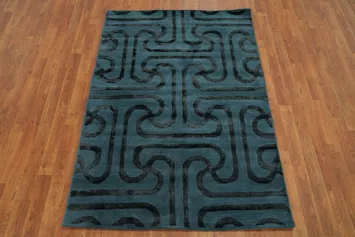Modern Trellis Oriental Area Rug 4x6