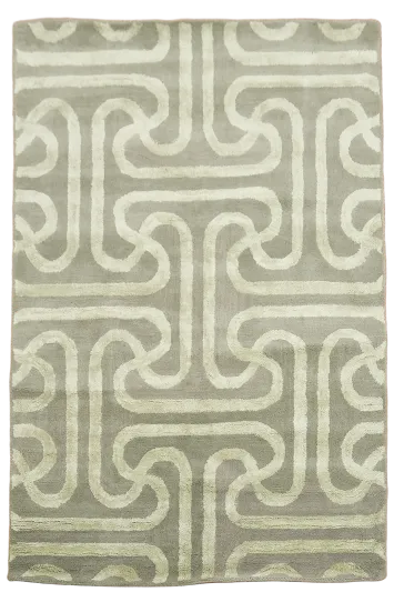 Elegant Maze Pattern Tufted Rug for Modern Living Spaces 4x6 ft