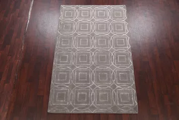 Modern Trellis Oriental Area Rug 5x8