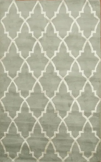 Modern Trellis Oriental Area Rug 5x8