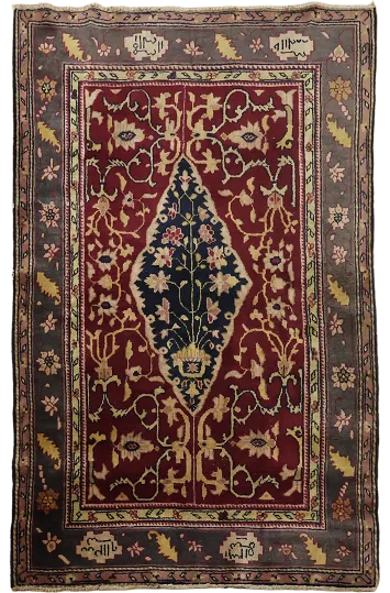 Antique Vegetable Dye Agra Oriental Area Rug 4x5