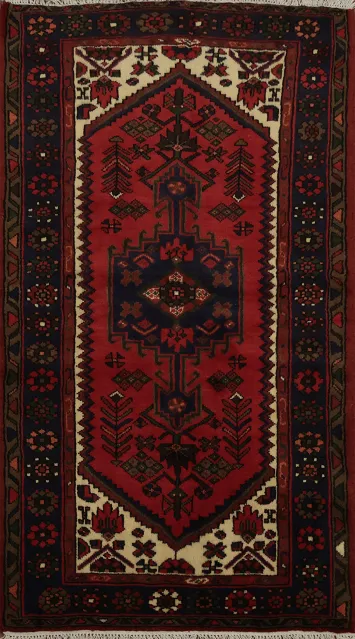 Classic Hamedan Persian Rug 3x5 with Bold Geometric Patterns