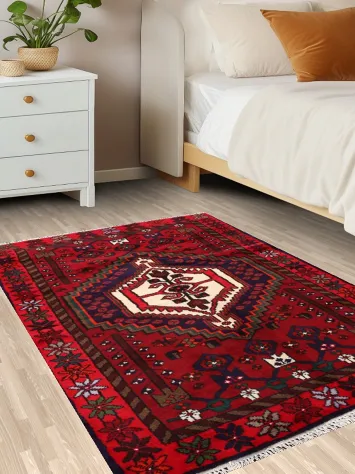 Tribal Hamedan Persian Area Rug 3x5