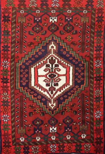 Wool Tribal Hamedan Persian Area Rug 3x5