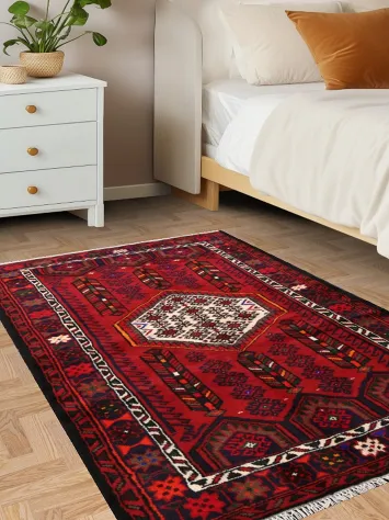 Tribal Hamedan Persian Area Rug 3x5