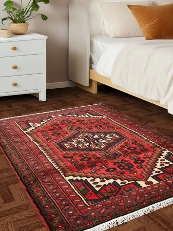 Tribal Hamedan Persian Area Rug 3x5