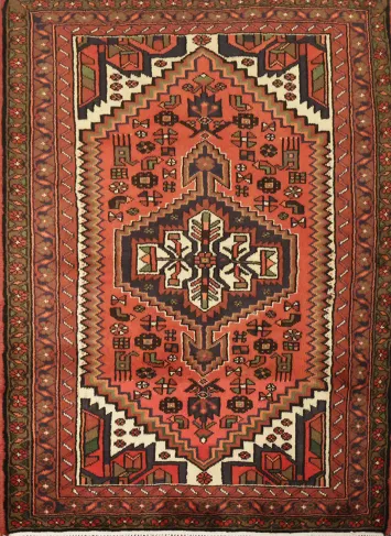 Wool Tribal Hamedan Persian Area Rug 3x5