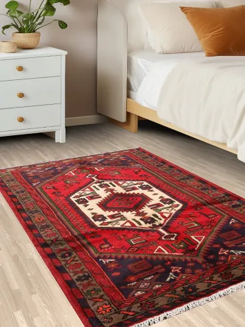 Tribal Hamedan Persian Area Rug 3x5