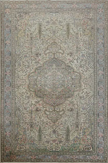 Elegant Traditional Turkish Area Rug with Subtle Pastel Highlights 6x10