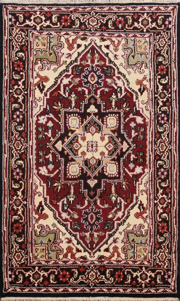 Geometric Heriz Oriental Area Rug 4x6