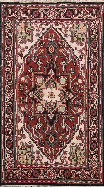 Geometric Heriz Oriental Area Rug 4x6