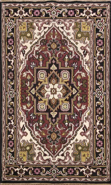Geometric Heriz Oriental Area Rug 4x6