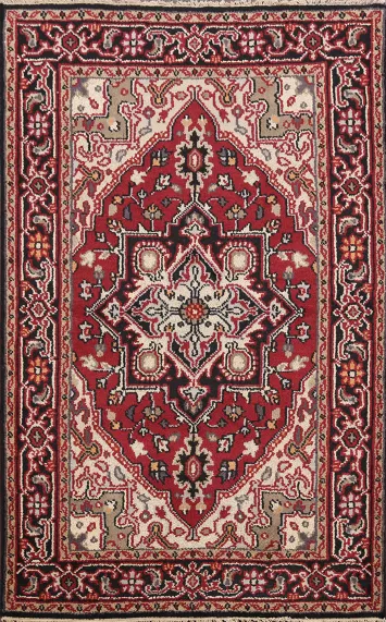Geometric Heriz Oriental Area Rug 4x6