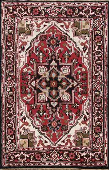 Geometric Heriz Oriental Area Rug 4x6