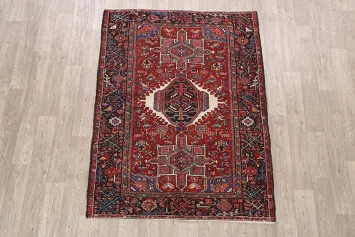 Antique Vegetable Dye Gharajeh Persian Area Rug 5x6