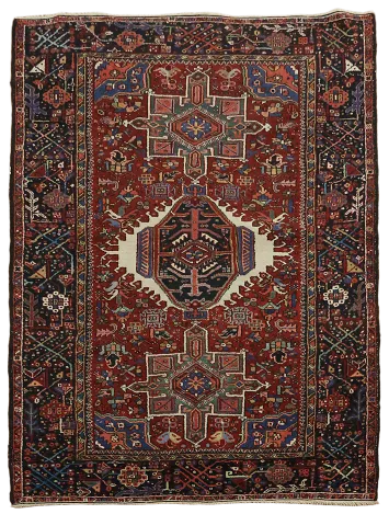 Antique Vegetable Dye Gharajeh Persian Area Rug 5x6