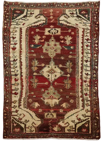 Geometric Bakhtiari Persian Area Rug 4x5
