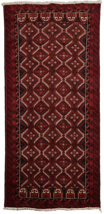 Geometric Balouch Afghan Oriental Runner Rug 3x7