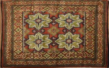 Vegetable Dye Turkoman Persian Area Rug 2x4