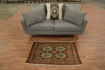 Vegetable Dye Turkoman Persian Area Rug 2x4