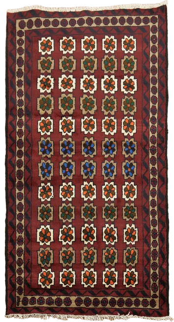 Balouch Afghan Oriental Area Rug 3x6