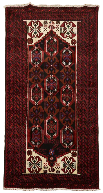 Balouch Afghan Oriental Area Rug 3x6