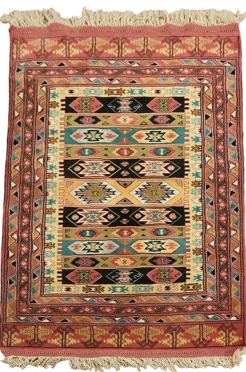 Tribal Turkoman Persian Area Rug 3x5