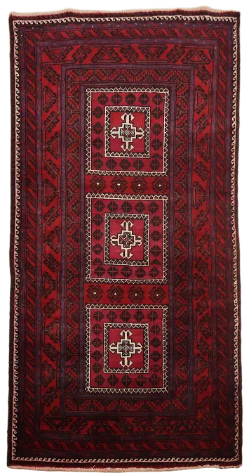 Balouch Afghan Oriental Area Rug 3x6