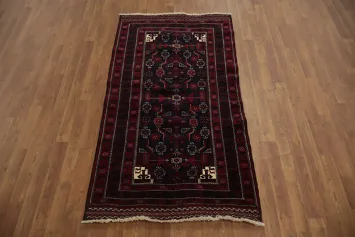 Handcrafted Balouch Afghan Rug 3x6 with Elegant Border Design
