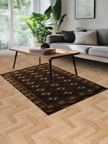 Geometric Bokhara Oriental Rug 4x6