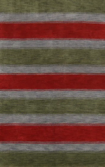 Striped Gabbeh Oriental Area Rug 5x8
