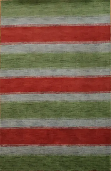Striped Gabbeh Oriental Area Rug 5x8