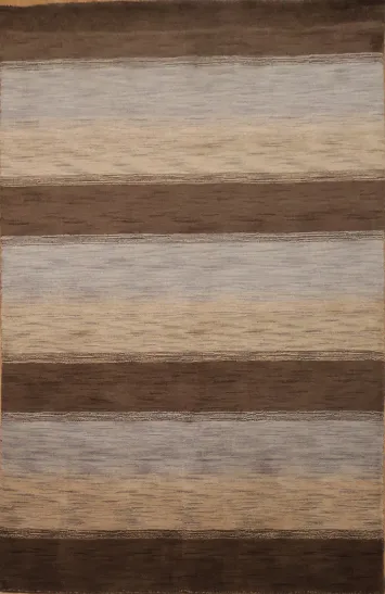 Striped Gabbeh Oriental Area Rug 5x8