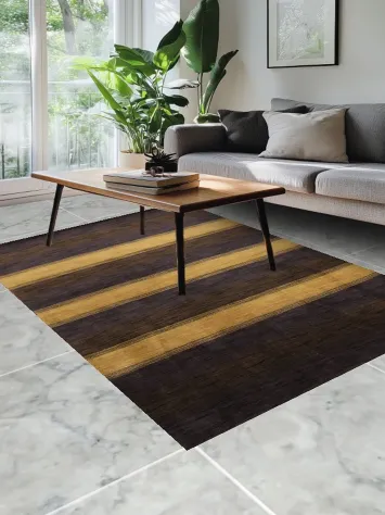 Striped Gabbeh Oriental Area Rug 5x8