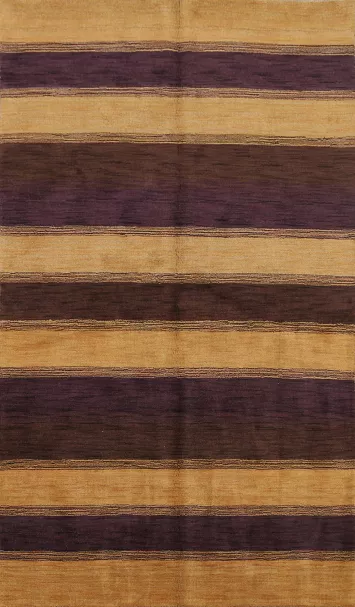 Striped Gabbeh Oriental Area Rug 5x8
