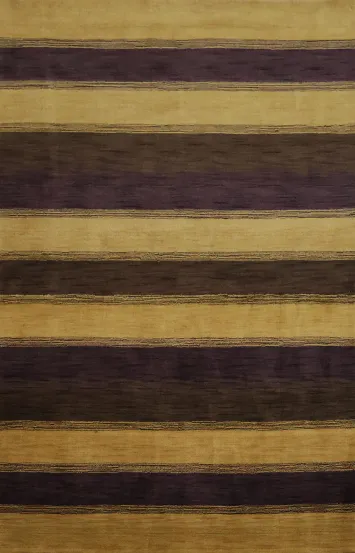 Elegant Earth Tones Rug with Modern Striping Design 5'x8'