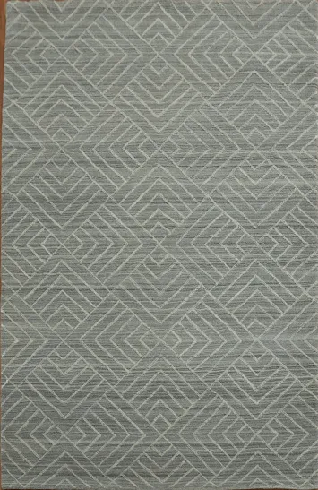 Modern Grey Geometric Diamond Patterned Rug for Modern Spaces 5x8
