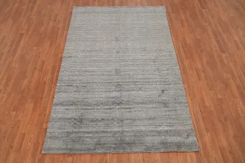 Gray Modern Moroccan Wool Area Rug 5x8