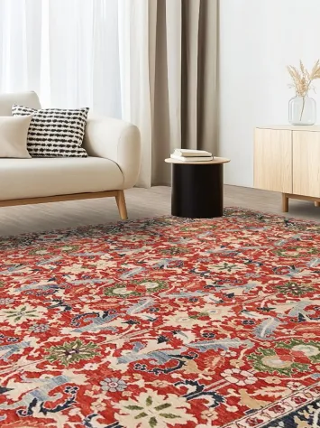 Floral Heriz Serapi Vegetable Dye Oriental Area Rug 9x12