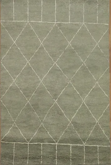 Stylish Neutral Toned Rug with Intricate Lattice Design 4x6
