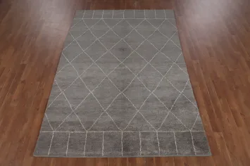 Geometric Gray Moroccan Oriental Area Rug 5x8