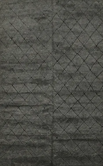 Stylish Diamond Texture Moroccan Area Rug 6x9 in Deep Grey Tone
