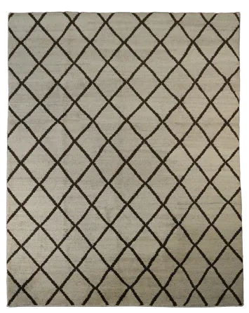 Modern Trellis Moroccan Oriental Wool Area Rug 8x10