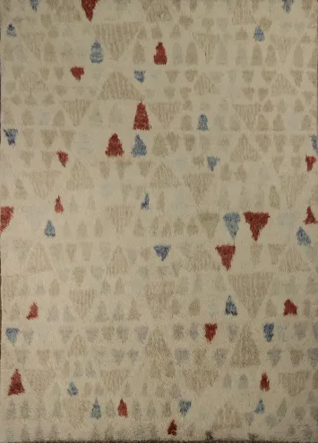 Modern Geometric Wool Moroccan Oriental Area Rug 5x7