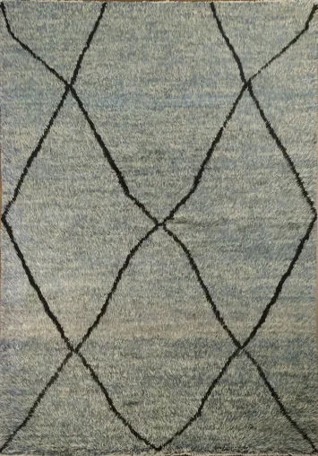 Wool Modern Moroccan Oriental Area Rug 5x8